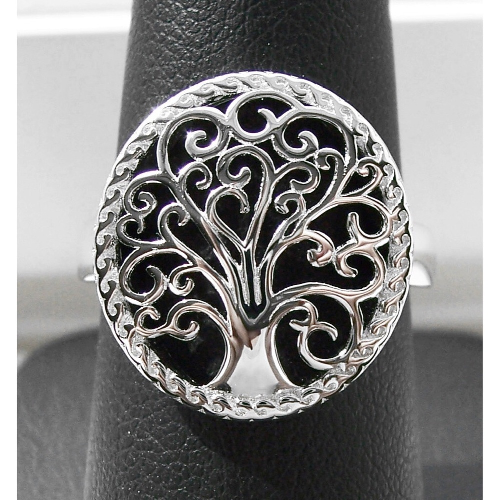 925 STERLING SILVER Large Tree Of Life Ring